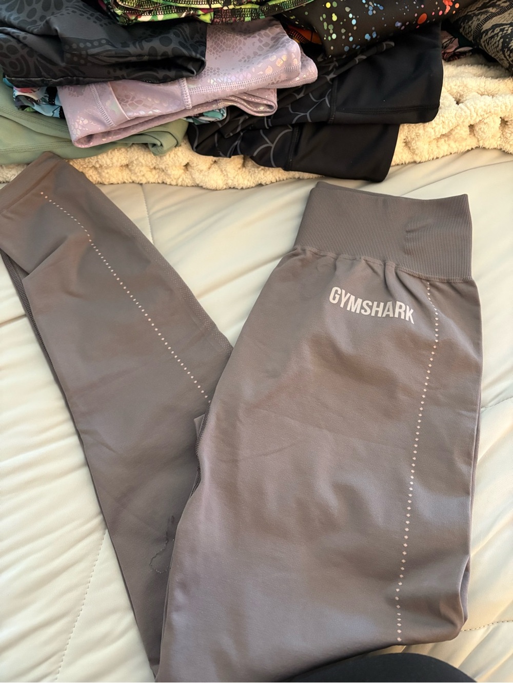 Gymshark Charcoal Grey Seam Dot Leggings